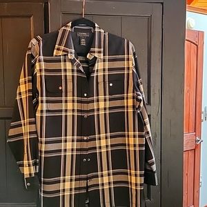 Lauren Ralph Lauren black & white plaid shirt jacket size L